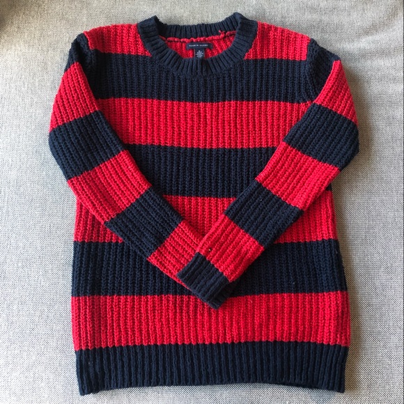 Navy & Red Striped Sweater - Picture 1 of 7